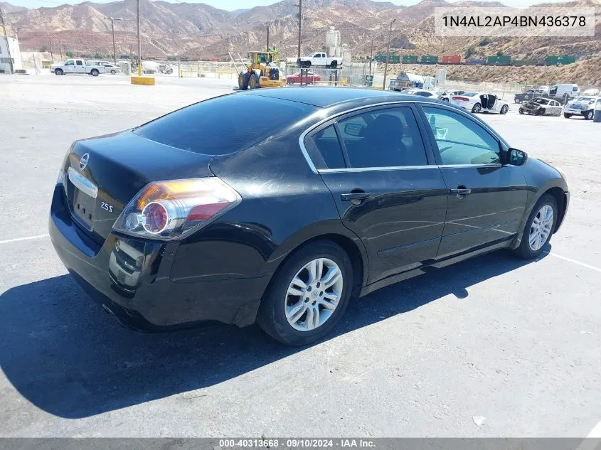 2011 Nissan Altima 2.5 S VIN: 1N4AL2AP4BN436378 Lot: 40313668