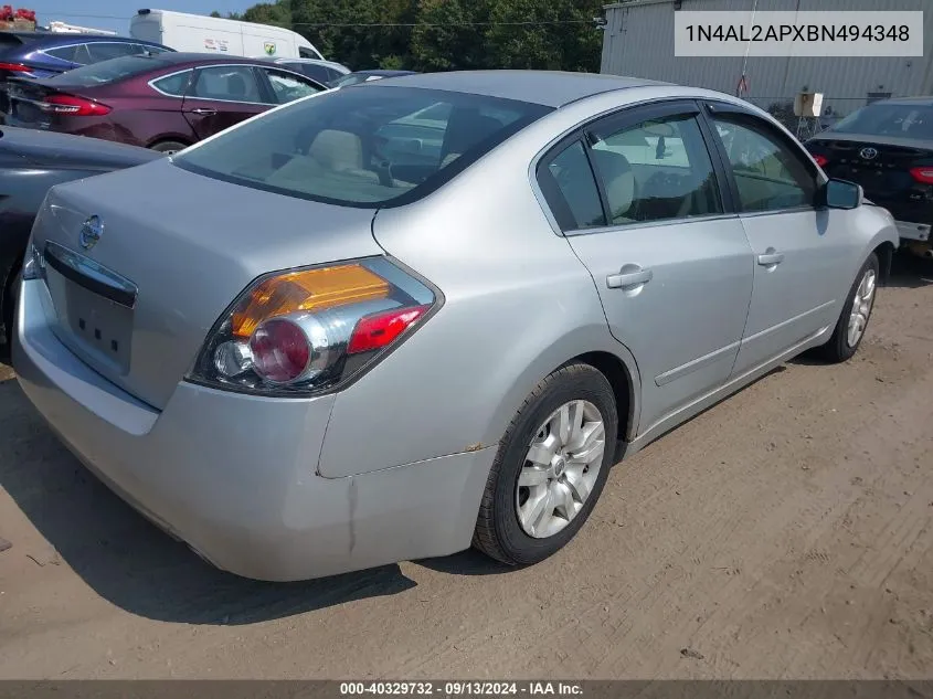 2011 Nissan Altima 2.5 VIN: 1N4AL2APXBN494348 Lot: 40329732