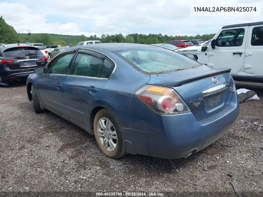 2011 Nissan Altima 2.5 S VIN: 1N4AL2AP6BN425074 Lot: 40335799