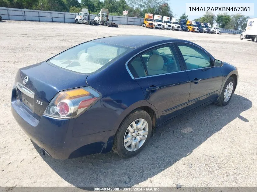 2011 Nissan Altima 2.5 S VIN: 1N4AL2APXBN467361 Lot: 40342808