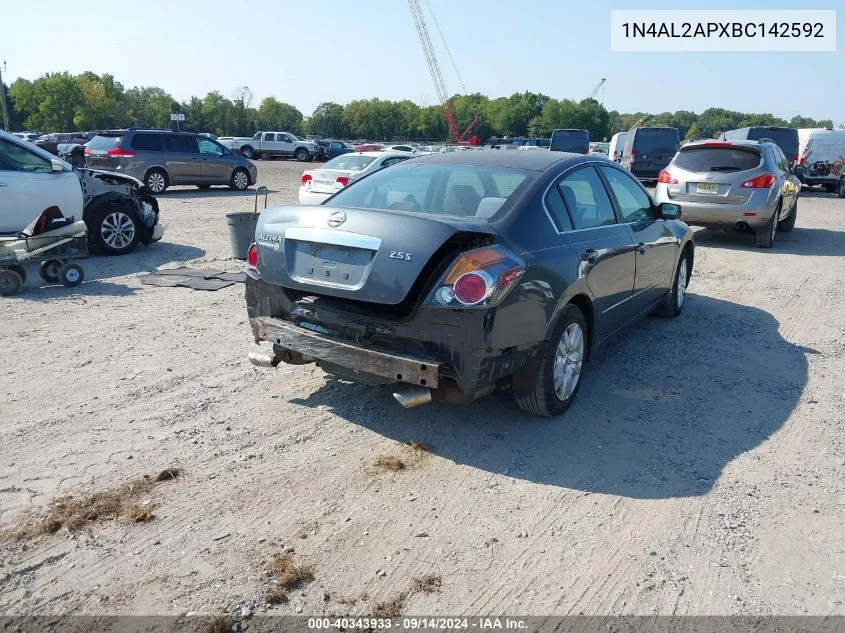 2011 Nissan Altima 2.5 S VIN: 1N4AL2APXBC142592 Lot: 40343933