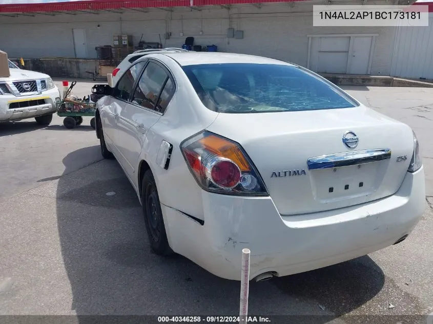 2011 Nissan Altima 2.5 S VIN: 1N4AL2AP1BC173181 Lot: 40346258