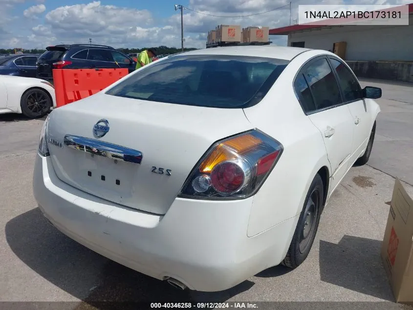 2011 Nissan Altima 2.5 S VIN: 1N4AL2AP1BC173181 Lot: 40346258