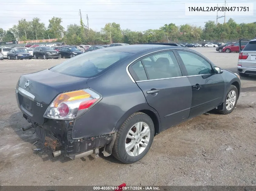 2011 Nissan Altima 2.5 S VIN: 1N4AL2APXBN471751 Lot: 40357610