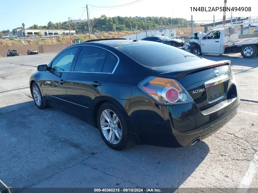 2011 Nissan Altima 3.5 Sr VIN: 1N4BL2AP5BN494908 Lot: 40360215