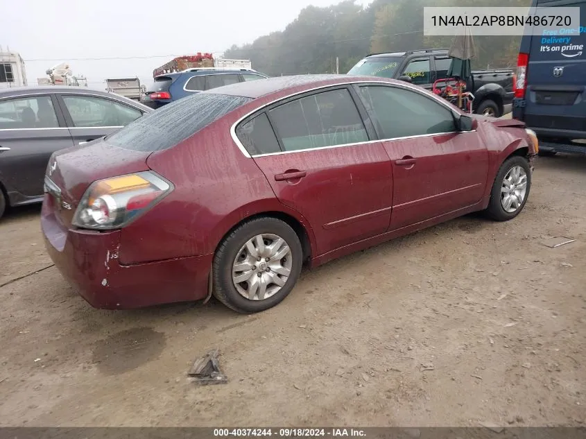 2011 Nissan Altima S VIN: 1N4AL2AP8BN486720 Lot: 40374244