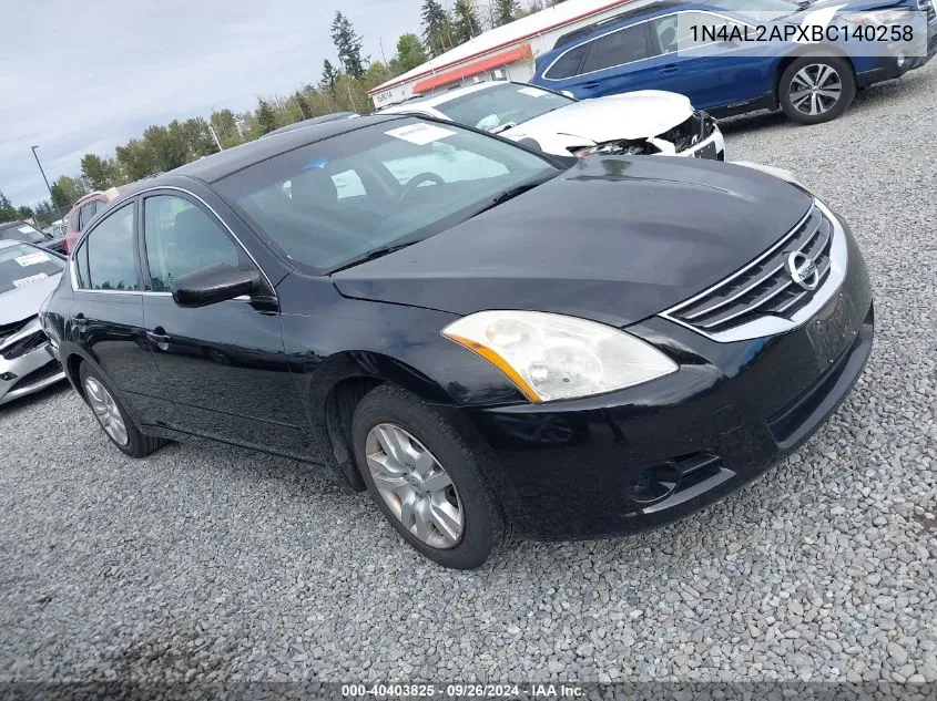 2011 Nissan Altima 2.5 S VIN: 1N4AL2APXBC140258 Lot: 40403825