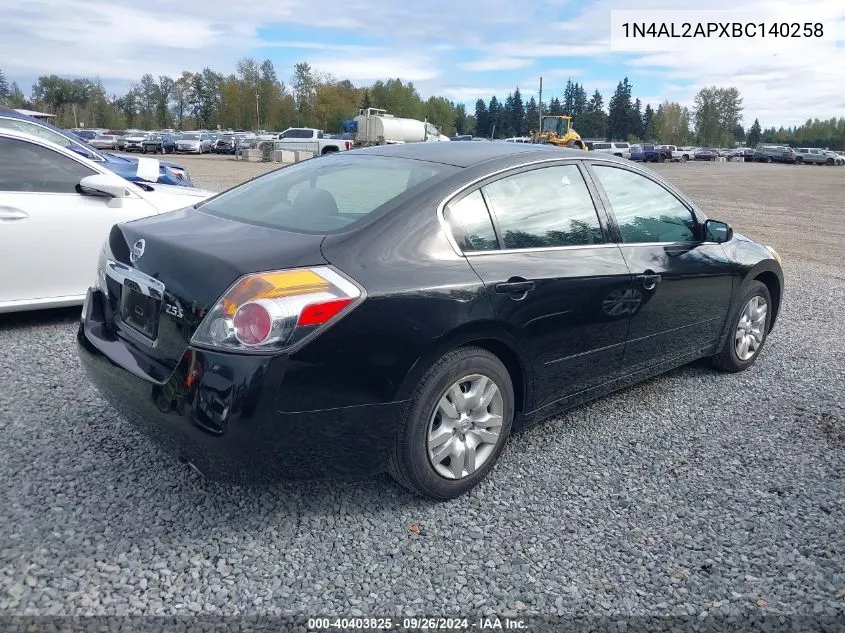 2011 Nissan Altima 2.5 S VIN: 1N4AL2APXBC140258 Lot: 40403825