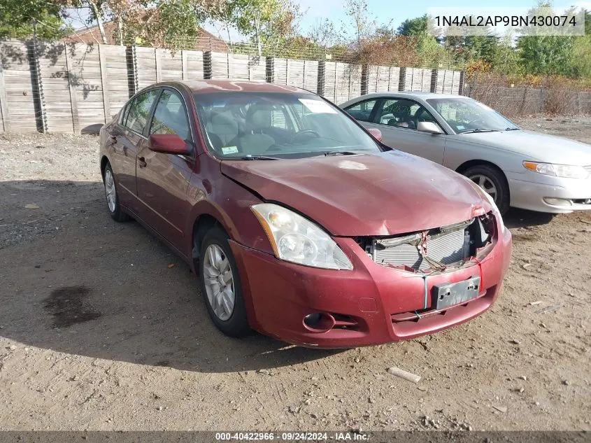 2011 Nissan Altima 2.5 S VIN: 1N4AL2AP9BN430074 Lot: 40422966