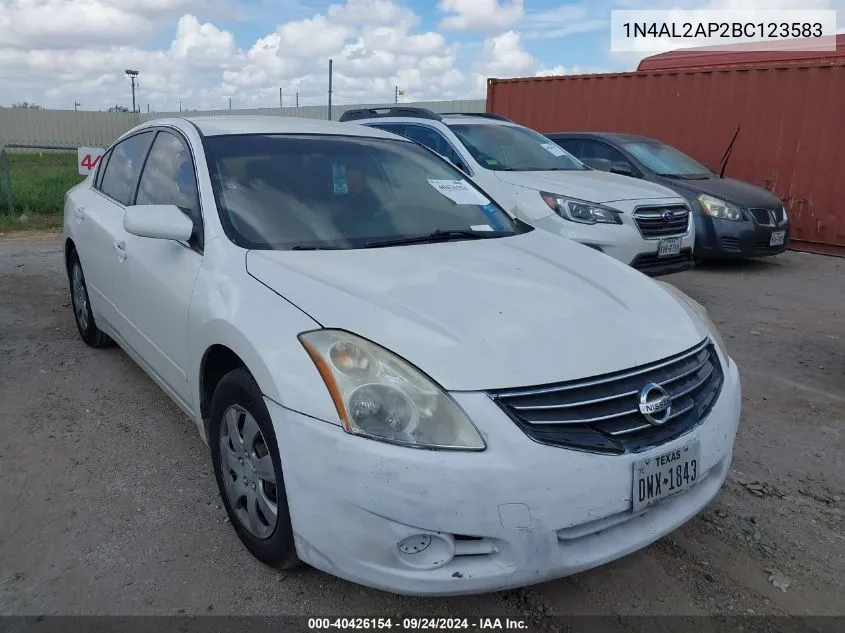 2011 Nissan Altima 2.5 S VIN: 1N4AL2AP2BC123583 Lot: 40426154