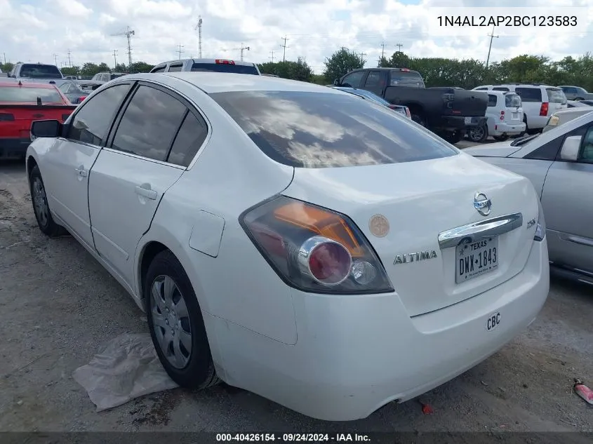 2011 Nissan Altima 2.5 S VIN: 1N4AL2AP2BC123583 Lot: 40426154