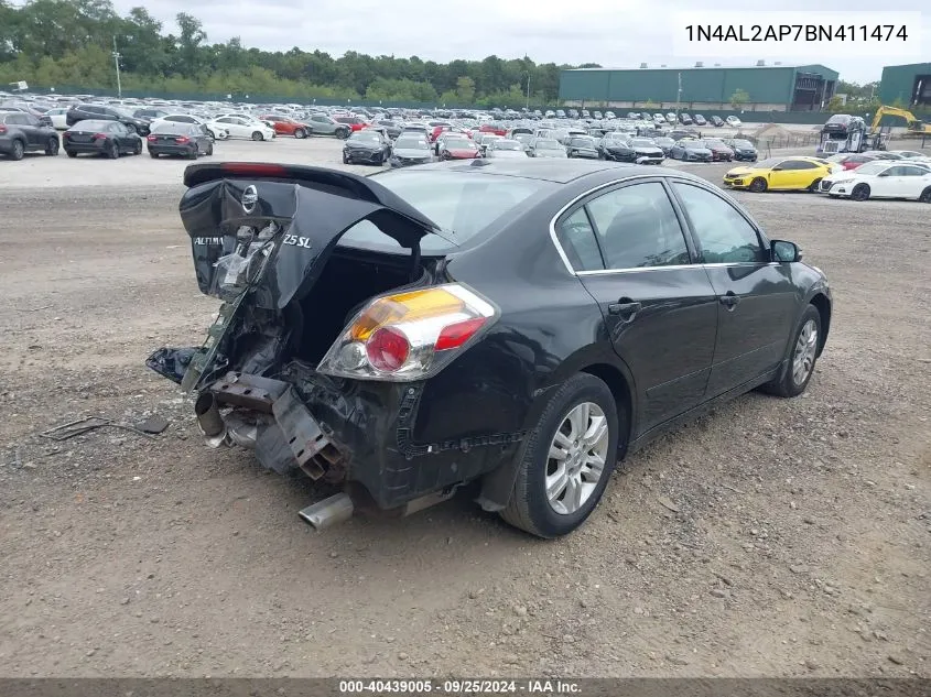 2011 Nissan Altima 2.5 S VIN: 1N4AL2AP7BN411474 Lot: 40439005