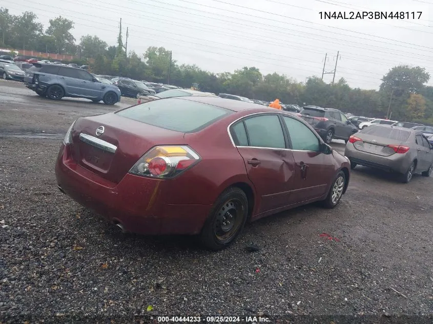 2011 Nissan Altima 2.5 S VIN: 1N4AL2AP3BN448117 Lot: 40444233