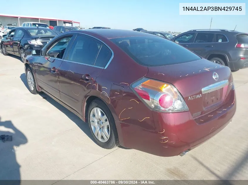 2011 Nissan Altima S VIN: 1N4AL2AP3BN429745 Lot: 40463786