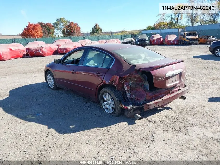 2011 Nissan Altima 2.5 S VIN: 1N4AL2AP7BN482240 Lot: 40686629