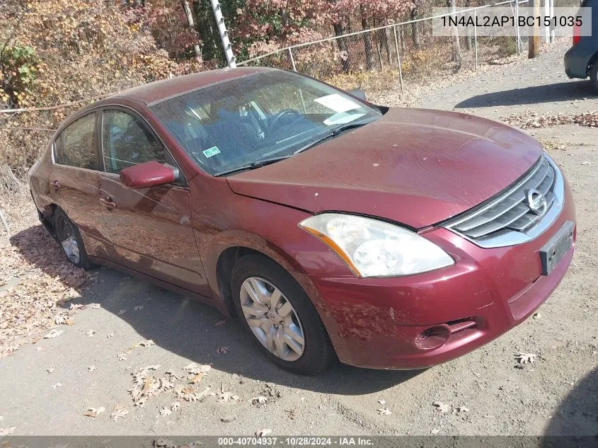 2011 Nissan Altima 2.5 S VIN: 1N4AL2AP1BC151035 Lot: 40704937