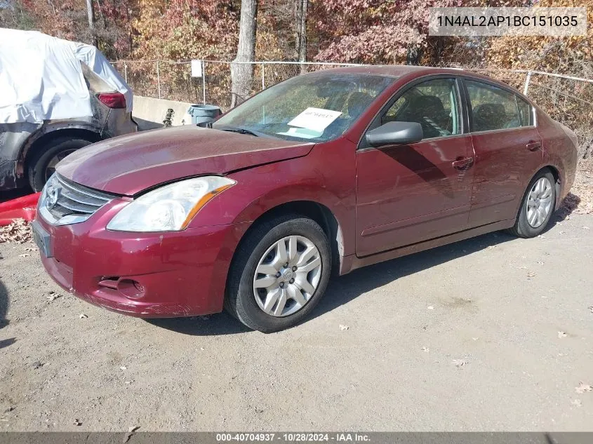 2011 Nissan Altima 2.5 S VIN: 1N4AL2AP1BC151035 Lot: 40704937