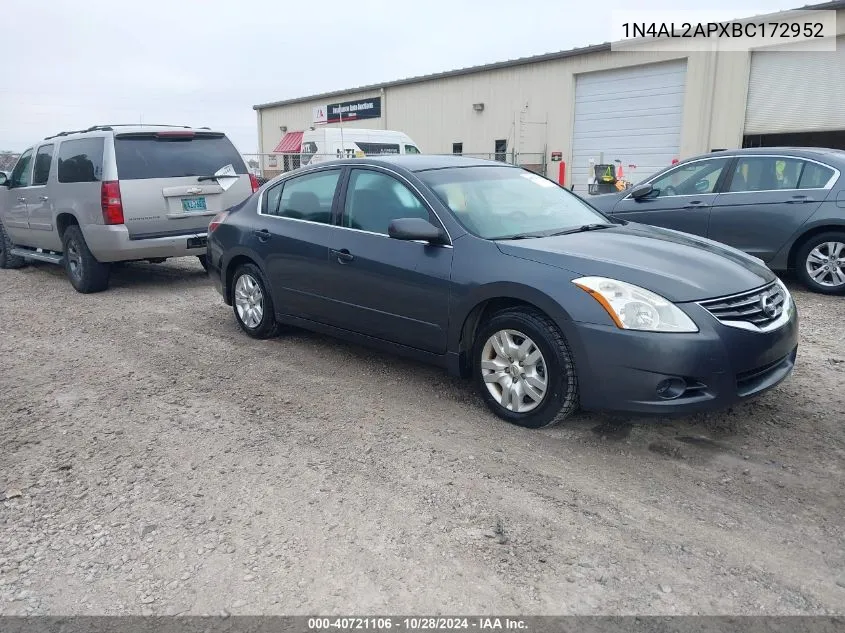 2011 Nissan Altima 2.5 S VIN: 1N4AL2APXBC172952 Lot: 40721106