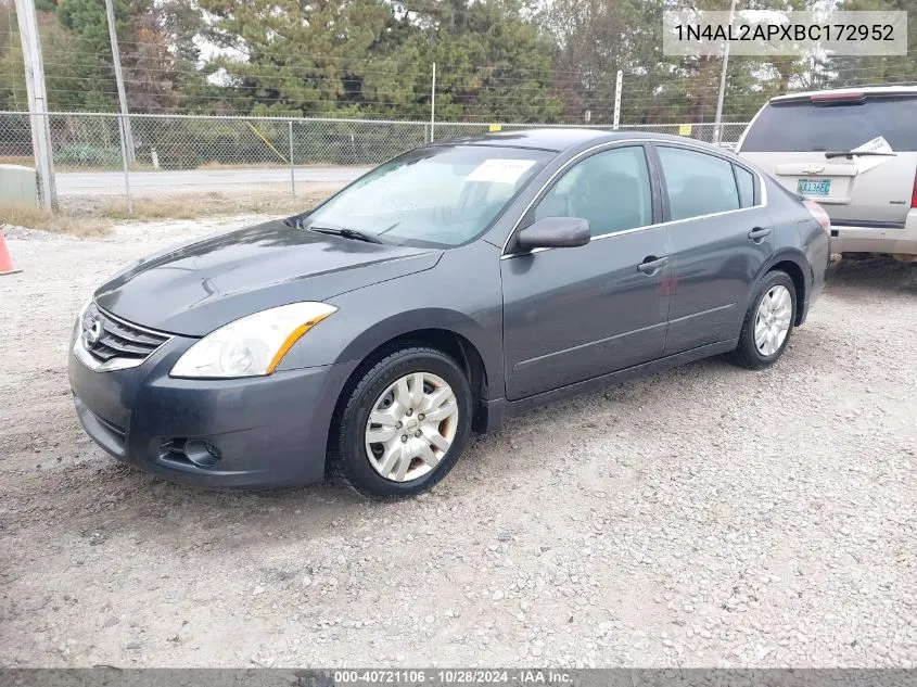 2011 Nissan Altima 2.5 S VIN: 1N4AL2APXBC172952 Lot: 40721106