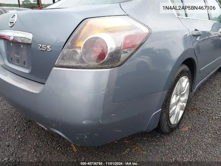 2011 Nissan Altima 2.5 S VIN: 1N4AL2AP5BN467106 Lot: 40736760