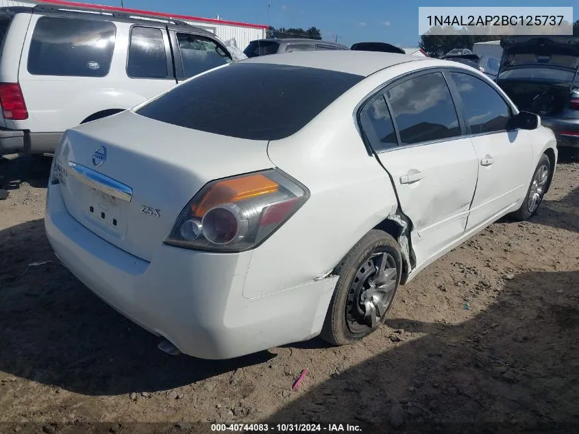 2011 Nissan Altima 2.5 S VIN: 1N4AL2AP2BC125737 Lot: 40744083