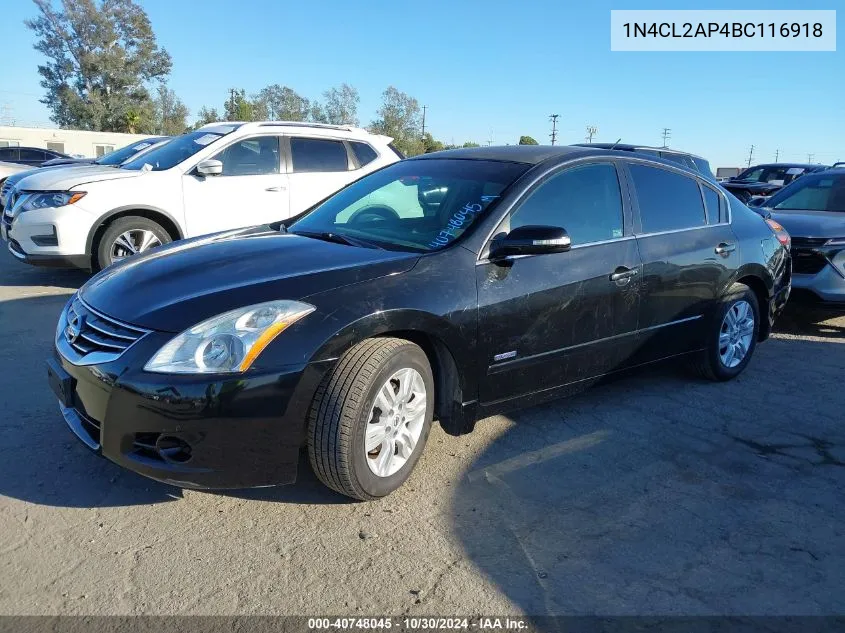 1N4CL2AP4BC116918 2011 Nissan Altima Hybrid