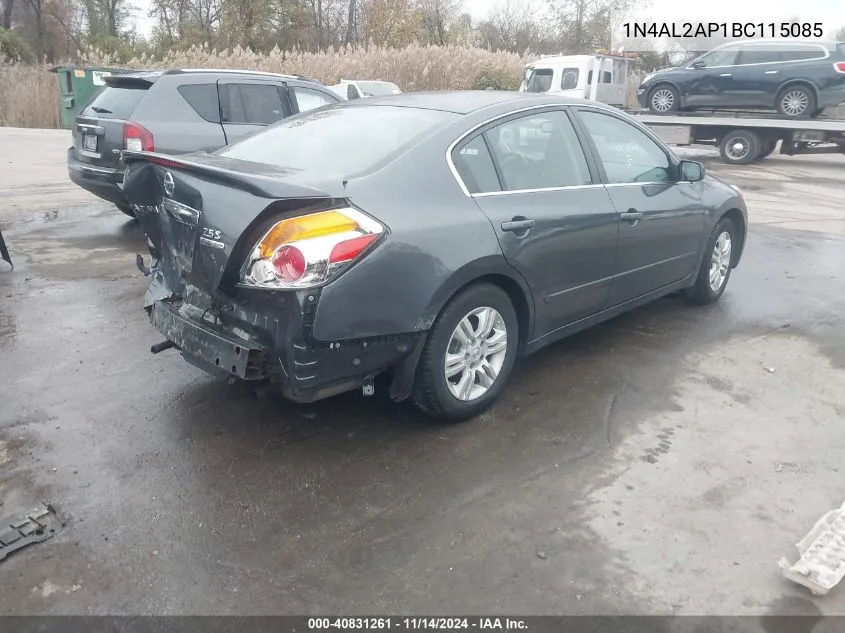 2011 Nissan Altima 2.5 S VIN: 1N4AL2AP1BC115085 Lot: 40831261