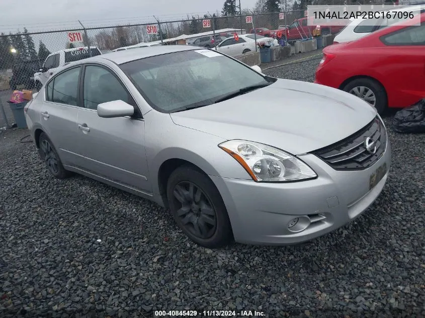 2011 Nissan Altima 2.5 S VIN: 1N4AL2AP2BC167096 Lot: 40845429