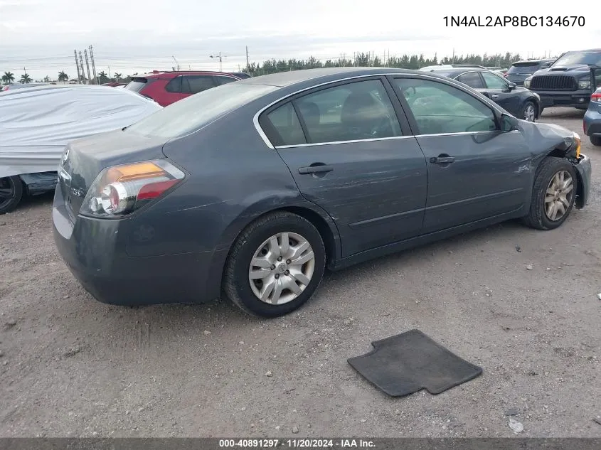 2011 Nissan Altima 2.5 S VIN: 1N4AL2AP8BC134670 Lot: 40891297