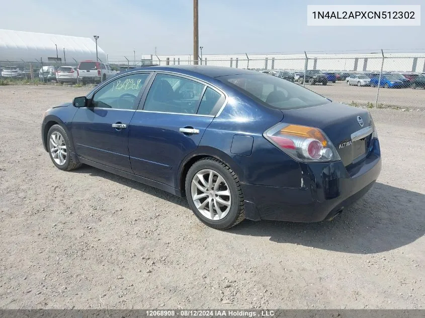 2012 Nissan Altima VIN: 1N4AL2APXCN512302 Lot: 12068908