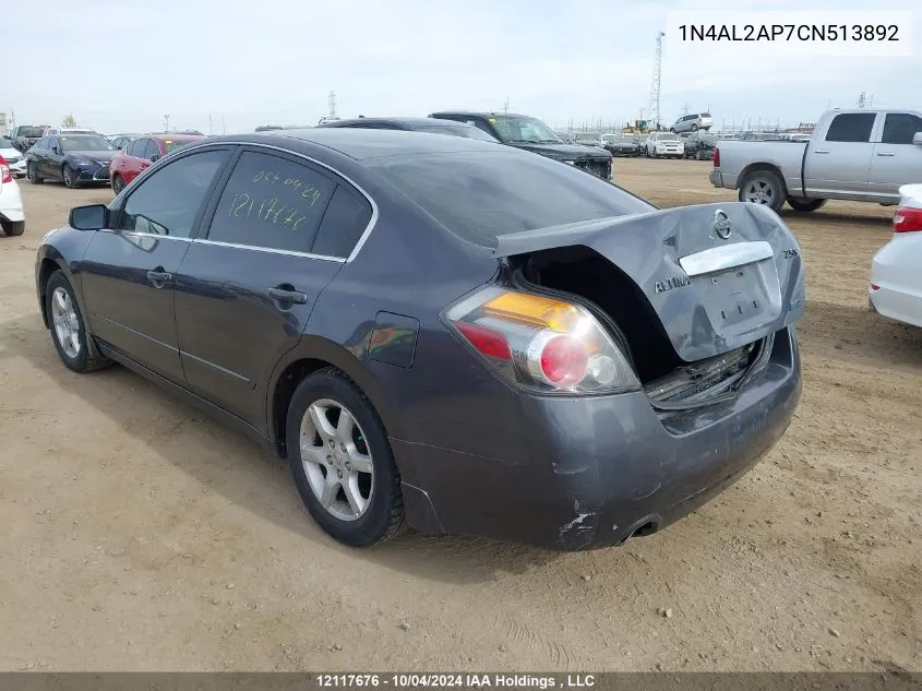 2012 Nissan Altima S VIN: 1N4AL2AP7CN513892 Lot: 12117676