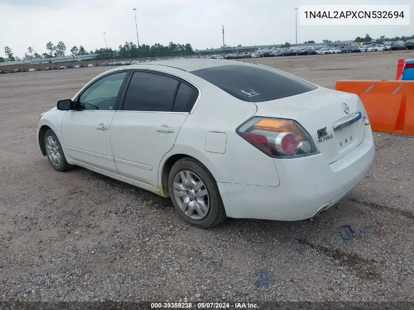 2012 Nissan Altima 2.5 S VIN: 1N4AL2APXCN532694 Lot: 39359238