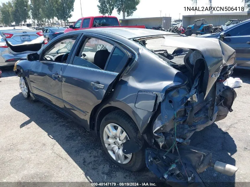 2012 Nissan Altima 2.5 S VIN: 1N4AL2APXCN506418 Lot: 40147179