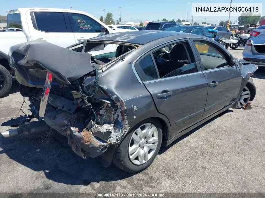 2012 Nissan Altima 2.5 S VIN: 1N4AL2APXCN506418 Lot: 40147179