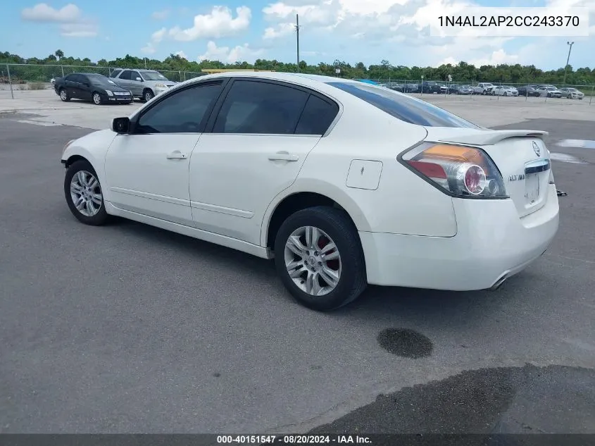 2012 Nissan Altima S VIN: 1N4AL2AP2CC243370 Lot: 40151547