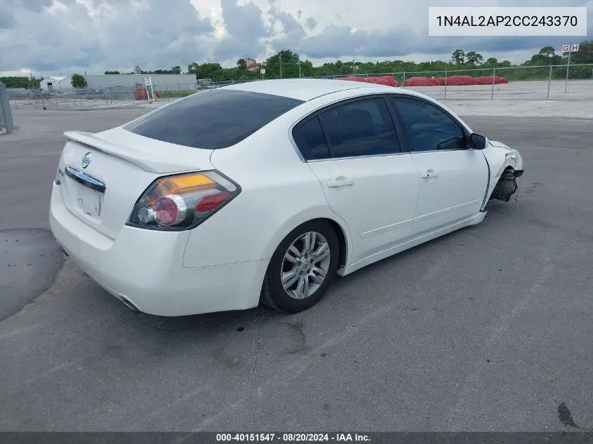 2012 Nissan Altima S VIN: 1N4AL2AP2CC243370 Lot: 40151547