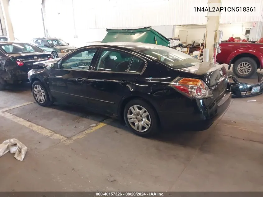 2012 Nissan Altima 2.5 S VIN: 1N4AL2AP1CN518361 Lot: 40157326