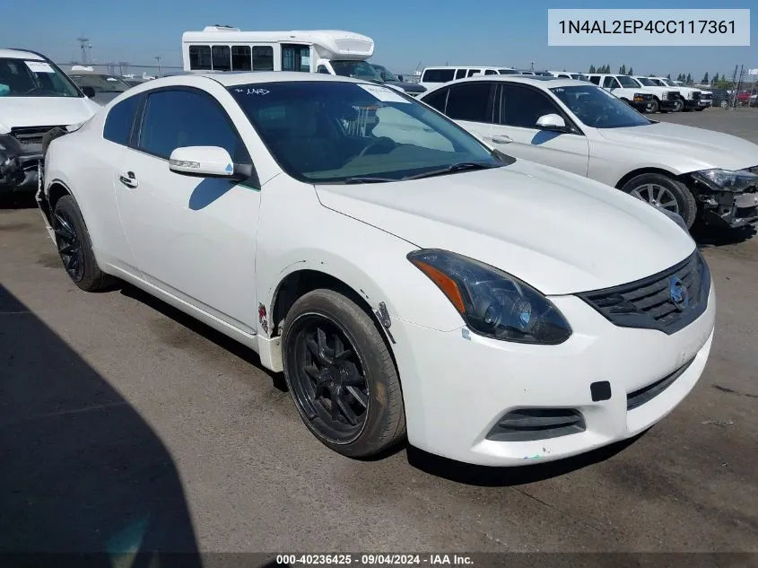 2012 Nissan Altima 2.5 S VIN: 1N4AL2EP4CC117361 Lot: 40236425