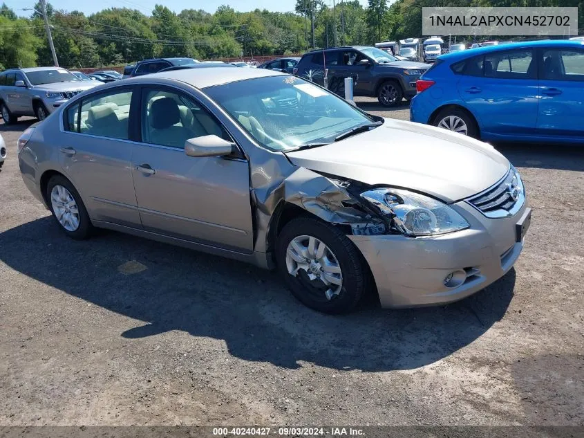 2012 Nissan Altima 2.5 S VIN: 1N4AL2APXCN452702 Lot: 40240427