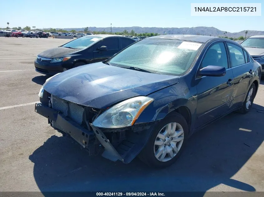 2012 Nissan Altima 2.5 S VIN: 1N4AL2AP8CC215721 Lot: 40241129