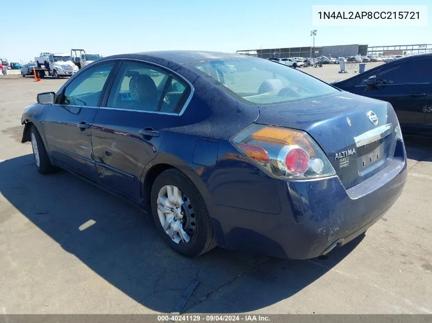 1N4AL2AP8CC215721 2012 Nissan Altima 2.5 S