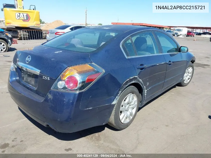 1N4AL2AP8CC215721 2012 Nissan Altima 2.5 S