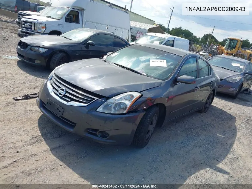 2012 Nissan Altima 2.5 S VIN: 1N4AL2AP6CC200943 Lot: 40243462