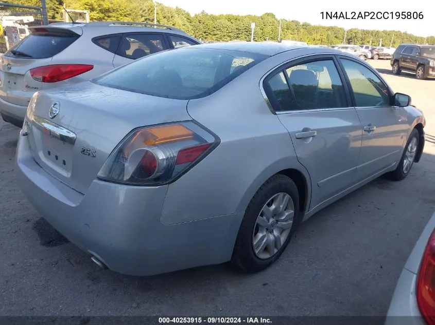 2012 Nissan Altima 2.5 S VIN: 1N4AL2AP2CC195806 Lot: 40253915