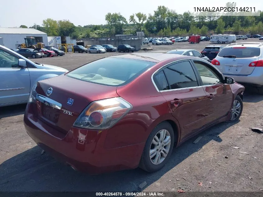 2012 Nissan Altima 2.5 S VIN: 1N4AL2AP2CC144211 Lot: 40264578