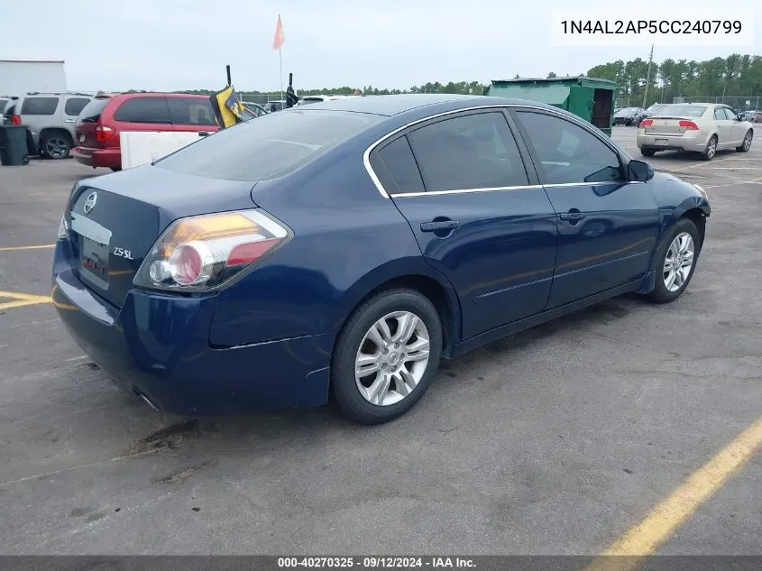 2012 Nissan Altima 2.5 S VIN: 1N4AL2AP5CC240799 Lot: 40270325