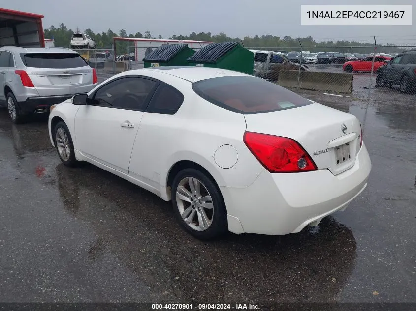 2012 Nissan Altima 2.5 S VIN: 1N4AL2EP4CC219467 Lot: 40270901