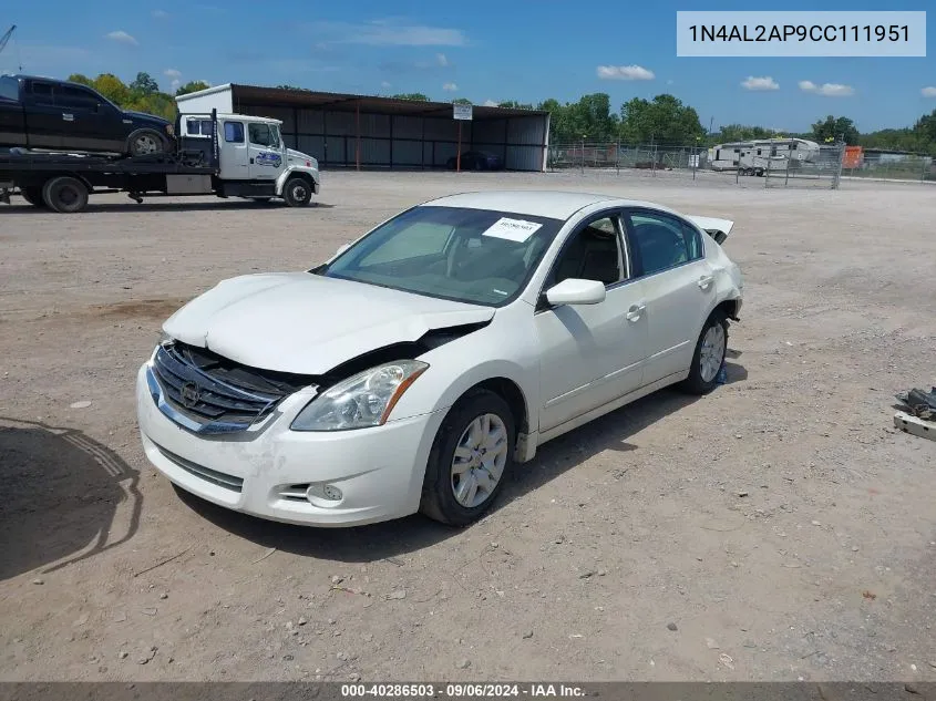 2012 Nissan Altima 2.5 S VIN: 1N4AL2AP9CC111951 Lot: 40286503