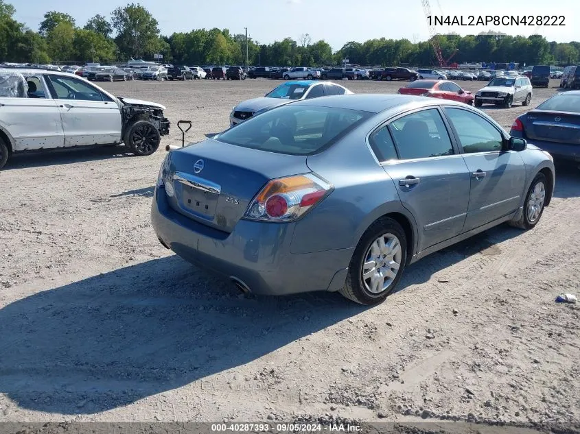 2012 Nissan Altima 2.5 S VIN: 1N4AL2AP8CN428222 Lot: 40287393