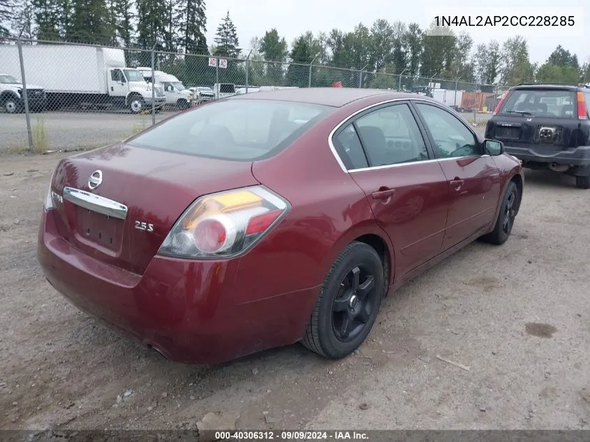 2012 Nissan Altima 2.5 S VIN: 1N4AL2AP2CC228285 Lot: 40306312